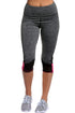 Sexy Rosy Patch Mesh Accent Black Active Capri Leggings